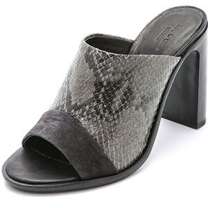 Rag & Bone Gray Snakeskin Mules
